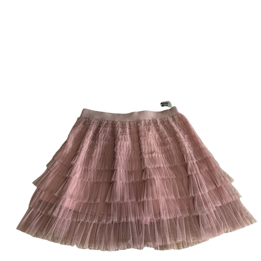 Very J Skort Pink Ruffle Lace Miniskirt Skort NWT Size Medium